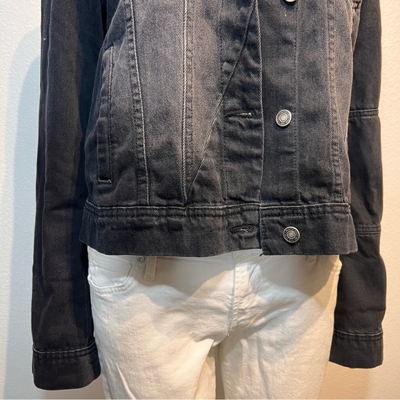 Free People “Rumors” Denim Jean Jacket, Fade Wash Black - Picture 7 of 11